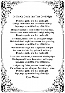 Poem - Do Not Go Gentle Into That Good Night